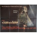 40+ British Quad film posters including The Serpent and the Rainbow, Prince of Darkness, Saving