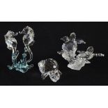 Swarovski crystal Aquatic worlds collection Sea horses with accents of blue, clear crystal Turtles