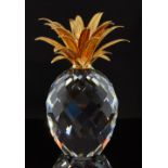Swarovski crystal gold giant pineapple , No. 010116. gold leaves with a hammered finish. Designed by