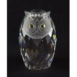 Swarovski silver crystal giant owl, No. 010125, part of the Woodland Friends family, designed by Max