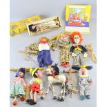 Eight Pelham puppets, one boxed