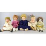 Five 20th century dolls, Provenance:  From a single owner collection of over 300 dolls including: