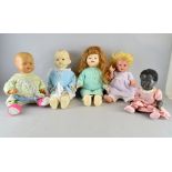 Five 20th century dolls, Provenance:  From a single owner collection of over 300 dolls including: