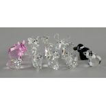 Ten Swarovski crystal Lovlots 'Pioneer' collection animals, boxed, No damage seen