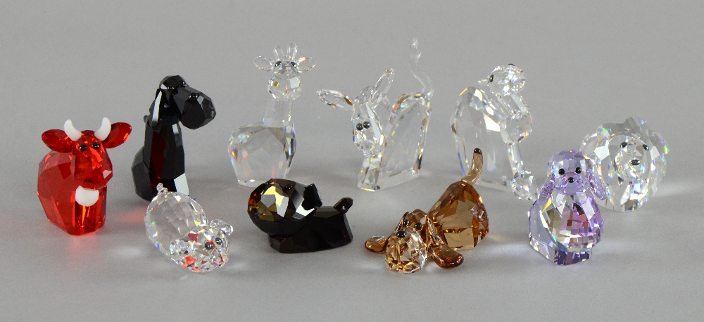 Ten Swarovski crystal Lovlots 'Pioneer' collection animals, boxed,