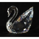 Swarovski maxi Swan from the Soulmates range in faceted and smooth clear crystal designed by Anton