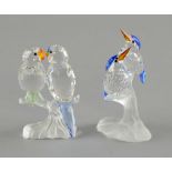 Swarovski crystal Kingfishers from the Feathered Beauties theme, blue accents to head tail and body,