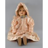 German bisque headed doll by Heinrich Handwerck. stamped HW 61/2, sleeping eyes, open mouth and