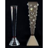 Two Swarovski crystal vases Gemini and Calix nos. 206210 and  210527, boxed,