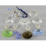 Swarovski crystal glass, four shells, star-fish, oyster shell, conical shell and five window