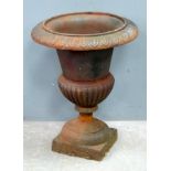 Cast iron garden urn