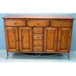 Pine sideboard on metal legs