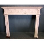 White painted wood fire surround with moulded decoration