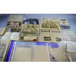 Collection of specific and general military ephemera relating to Serg Montagu George Glister born in