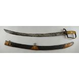 19th century officer's cavalry sword with ivory and wire grip,