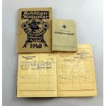 Three early 20th century German books, including a prayer book, original employee record book and