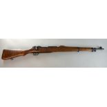 Prop rifle made using a 1st World War Canadian stock with various impressed marks