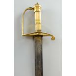 George III officer's sword, Gill Warranted, the blade engraved GR and with military trophies,