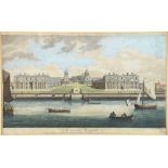 18th century print view of Greenwich Hospital  25cm by 40cm