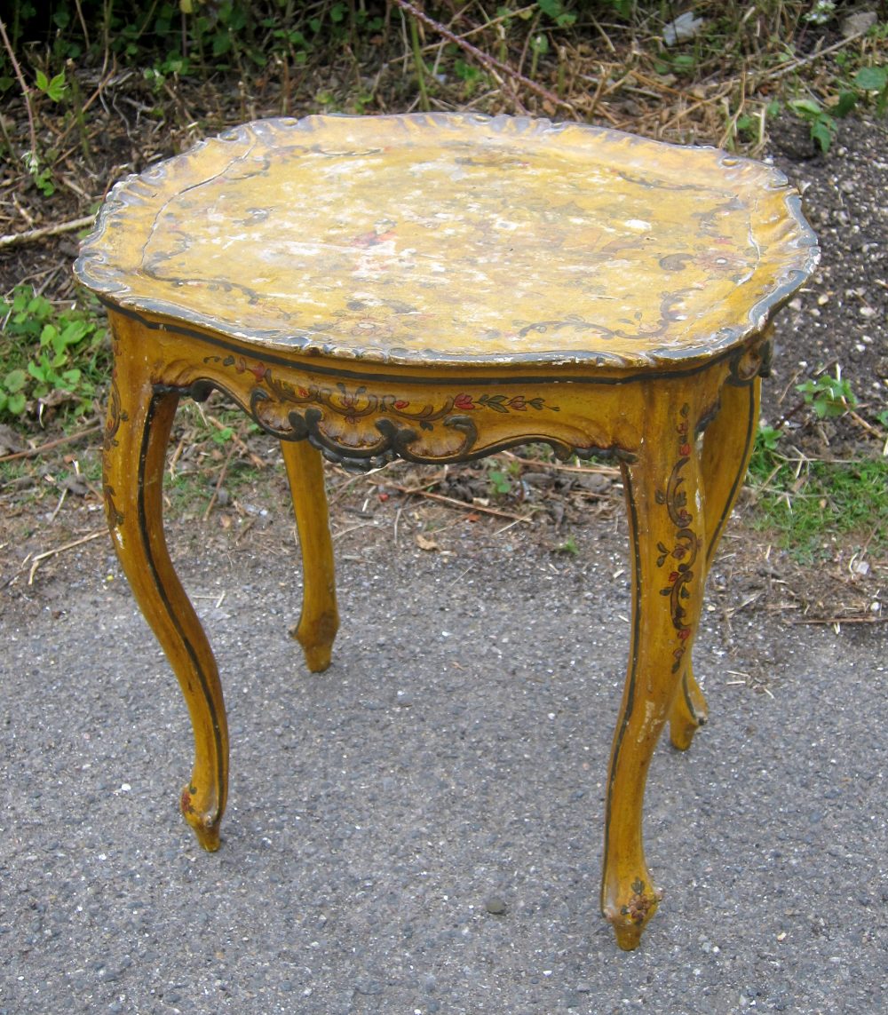 19th Century painted side table in the Chinese manner, 49cm x 48cm x 40cm