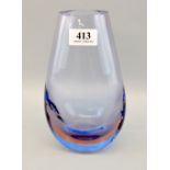 Glass ovoid vase with blue/purple tint