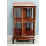 Edwardian mahogany revolving bookcase, 87.5cm x 49cm x 49cm