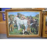 Oil on canvas, Horse Fair,75cm x 100cm
