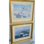 Pair of Robert Taylor signed prints, 'Hurricane' and 'Lancaster',