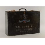 Early 20th century painted wooden Royal Signals box, for F. J. Atwell, 55cm wide