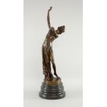 A contemporary bronze Art Deco style Grecian lady