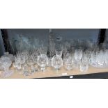 Drinking glasses and decanters,