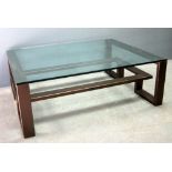 Contemporary bronzed  metal and glass topped coffee table 120cm x 95cm x 40cm high bronzed finish