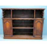 Oak dresser with open section flanked by two cupboard doors, 100cm x 130cm x 32.5cm