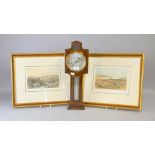 REVISED ESTIMATE Presentation oak aneroid barometer and a pair of David Roberts prints,