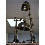 Pair of chrome reading lamps