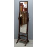 Oak cheval mirror, 170cm x 51cm