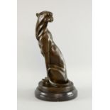 A contemporary bronze Art Deco style Panther