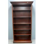 Mahogany bookcase with adjustable shelves, 200cm x 104cm x 36cm