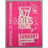 National Jazz Blues Festival programme, Sunbury, 1968, acts included Deep Purple, T-Rex Jethro Tull,