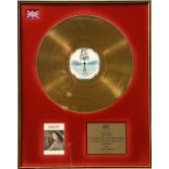 Diana Ross, BPI Gold disc presented to Diana Ross to recognise sales in the United Kingdom of more