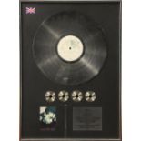 Terence Trent D'arby, BPI 4 x platinum disc presented to CBS records to recognise sales in the