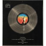 Supertramp, BPI Platinum disc presented to A&M Records to recognise sales in the United Kingdom of