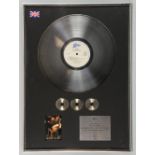 George Michael, BPI presented 3x Platinum disc to Epic Records to recognise sales in the United