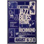 National Jazz Blues Festival flyer, Richmond, 1965, line-up including The Who, Yardbirds, Animals,