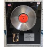 BPI Presentation Disc error, Michael Bolton platinum disc with plaque for Michael Jackson plaque for