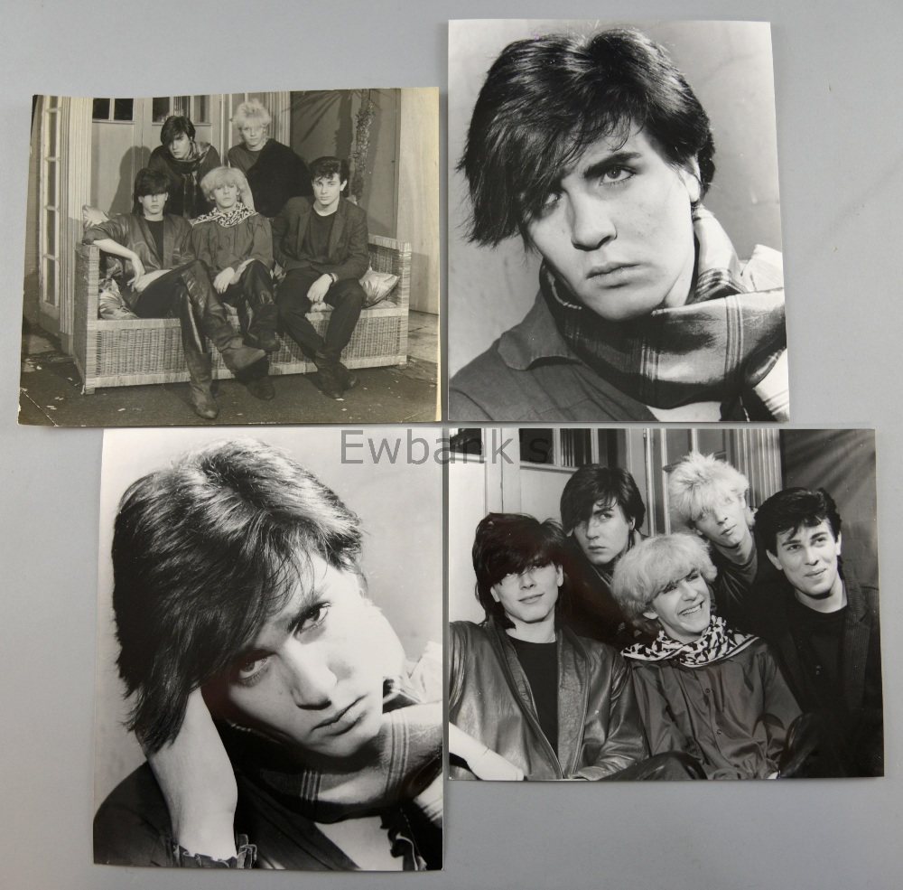 Duran Duran & Simon Le Bon, 5 black & white photographs by Harry Goodwin, stamped on reverse, 25 x