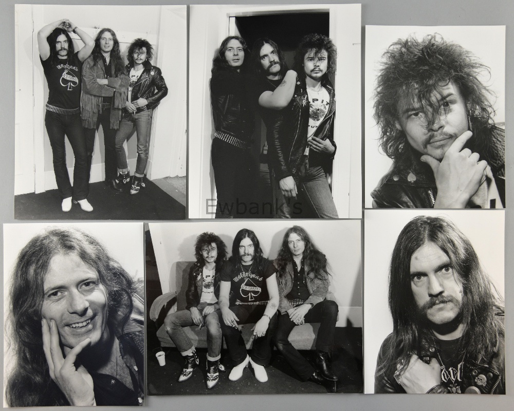 Motorhead, English Rock Band, 8 black & white photographs by Harry Goodwin, stamped on reverse,