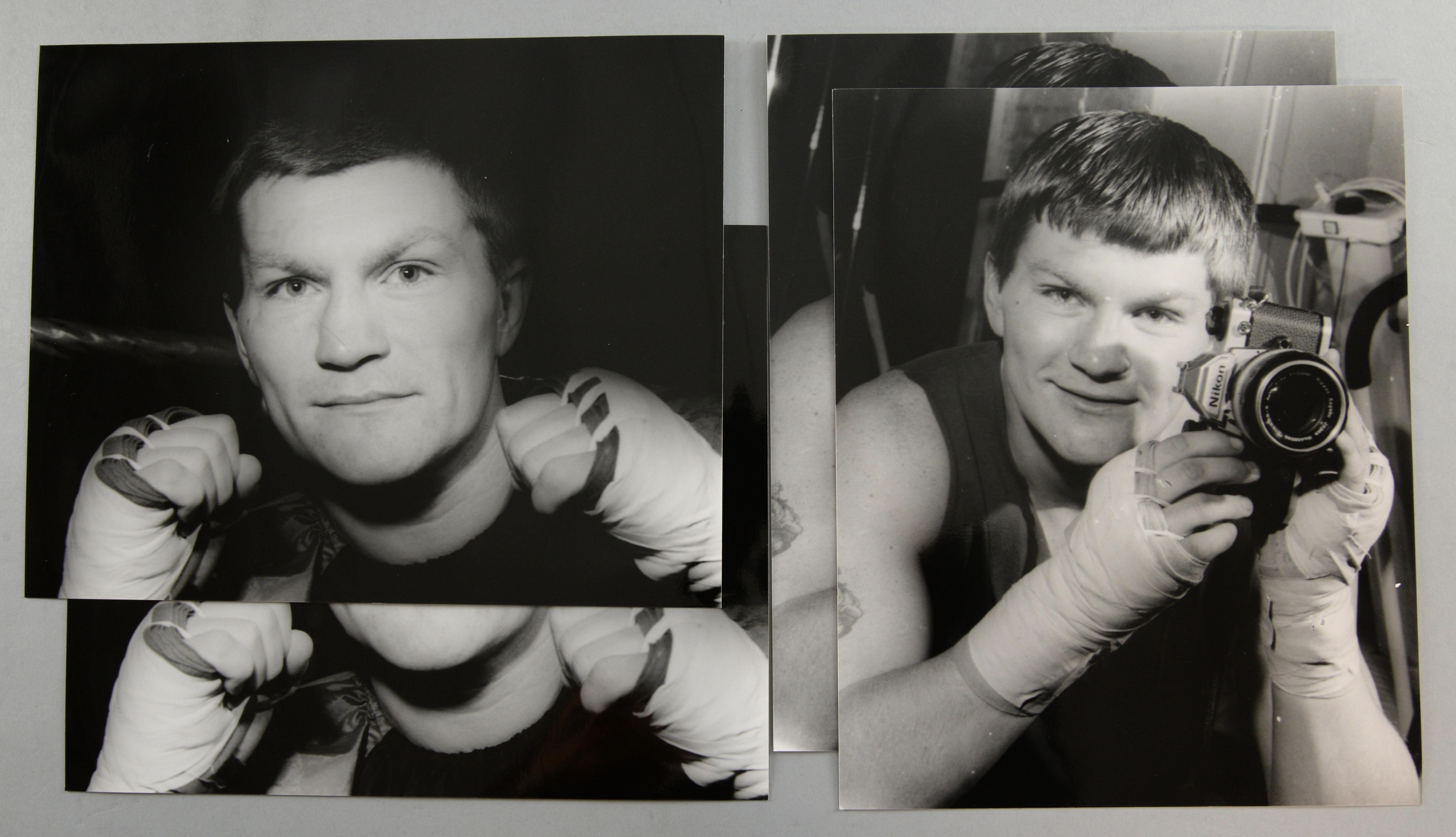 3 Black & White negatives of The Hatton Brothers, along with three photographs of Ricky Hatton,