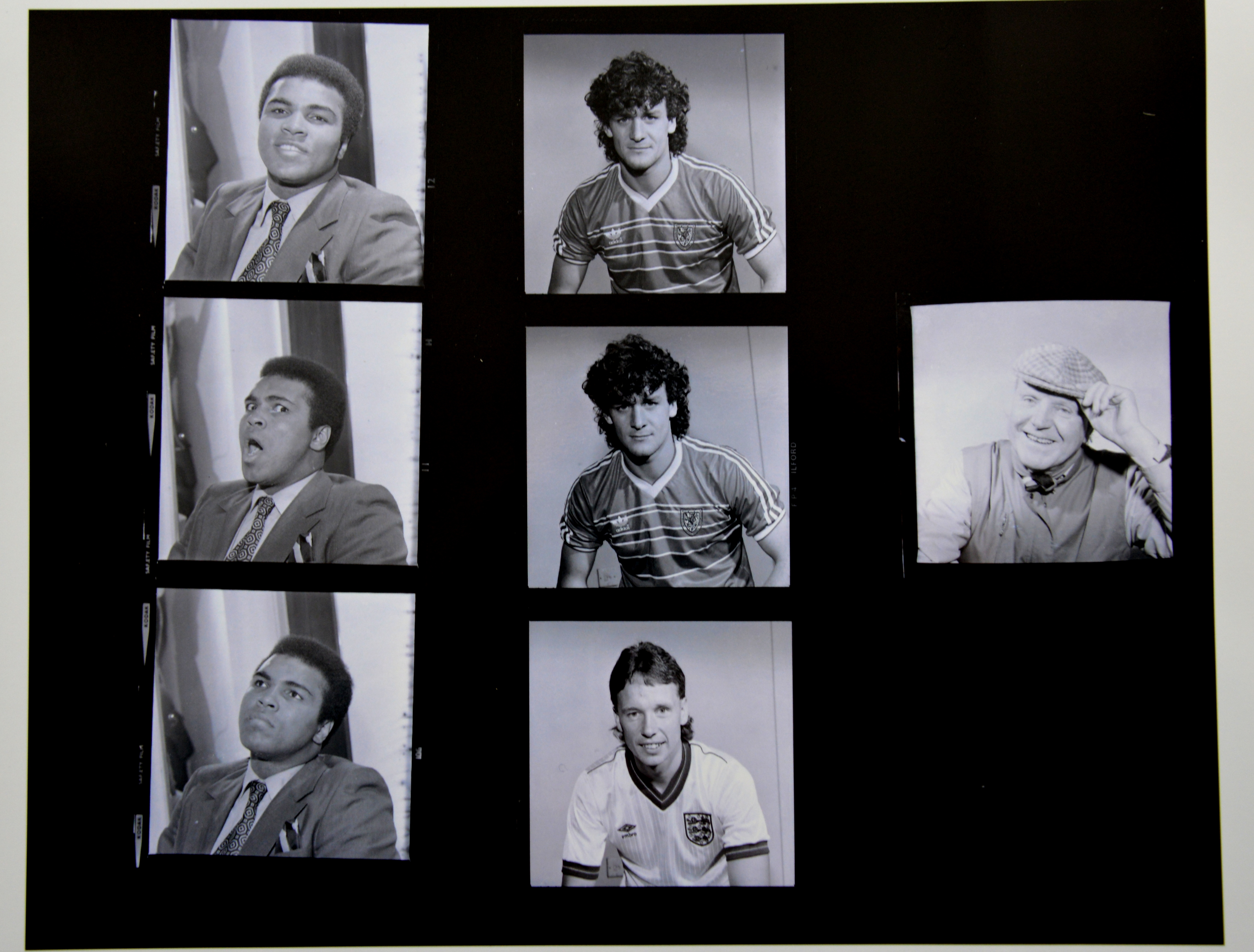 16 Black & White negatives including Muhammad Ali, Arnold Schwarzenegger, Mark Hughes & Tom