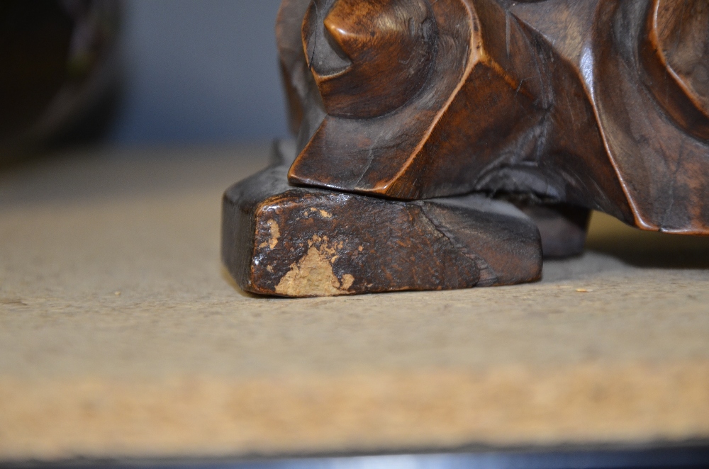 Pair of Chinese carved wood figures on horseback, 36cm high, - Image 4 of 9